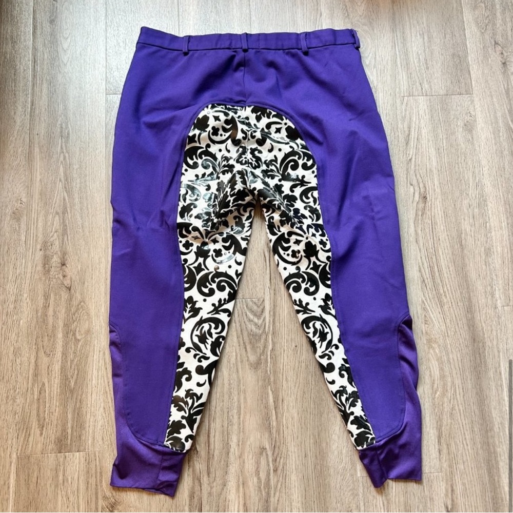 Buckwild Curvy Mare High Waist Breech Purple Damask Pants Size 38